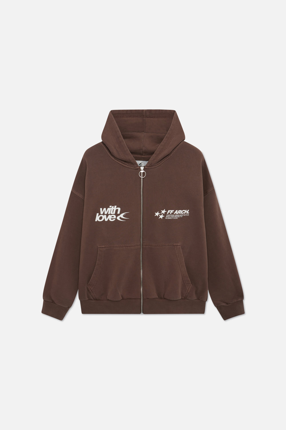 Sudadera con capucha y cremallera con diseño de chocolate