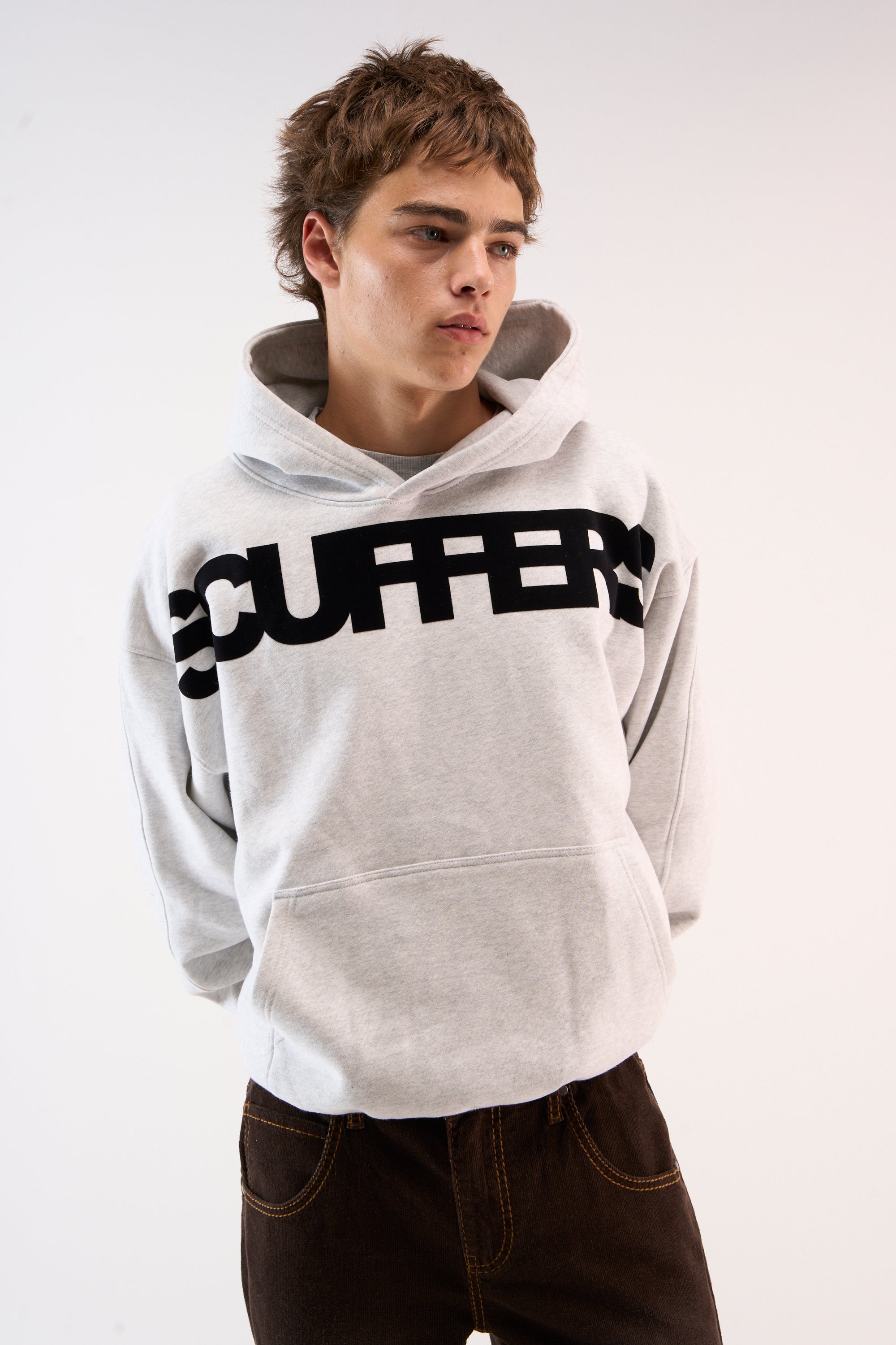 Sudadera con capucha gris claro Flock